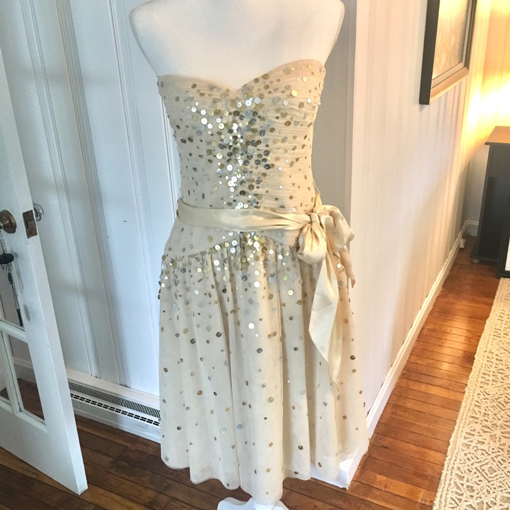 BCBG Strapless Sequin Cocktail Holiday Dress - 12